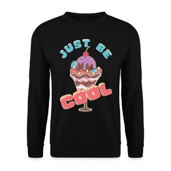 Eiscreme logo Sommer Softeis Geschenkidee - Unisex Pullover - Schwarz - Vorne - Alina (178cm) & Michal (187cm)