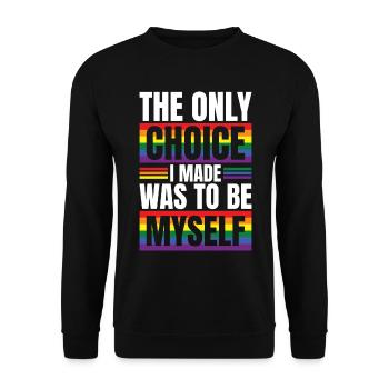 LGBT Human Human Rainbow Gift Idea - Unisex Sweatshirt - black - Front - Alina (178cm) & Michal (187cm)