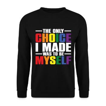 LGBT Human Human Rainbow Gift Idea - Unisex Sweatshirt - black - Front - Alina (178cm) & Michal (187cm)