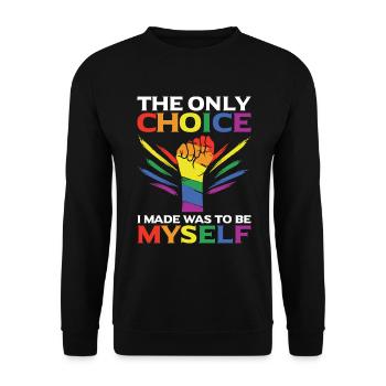 LGBT Human Human Rainbow Gift Idea - Unisex Sweatshirt - black - Front - Alina (178cm) & Michal (187cm)