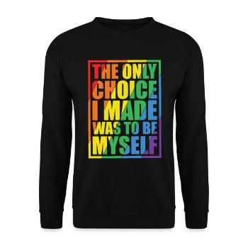 LGBT Human Human Rainbow Gift Idea - Unisex Sweatshirt - black - Front - Alina (178cm) & Michal (187cm)