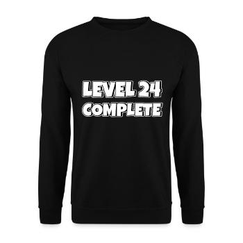 Level 24 Complete Birthday Gift 24 Years - Unisex Sweatshirt - black - Front - Alina (178cm) & Michal (187cm)