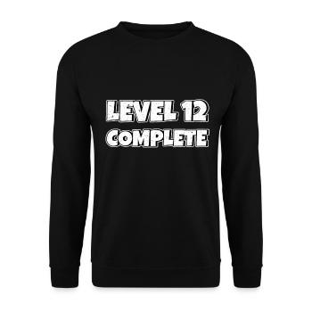 Level 12 Complete Birthday Gift 12 Years - Unisex Sweatshirt - black - Front - Alina (178cm) & Michal (187cm)