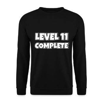 Level 11 Complete Birthday Gift 11 Years - Unisex Sweatshirt - black - Front - Alina (178cm) & Michal (187cm)