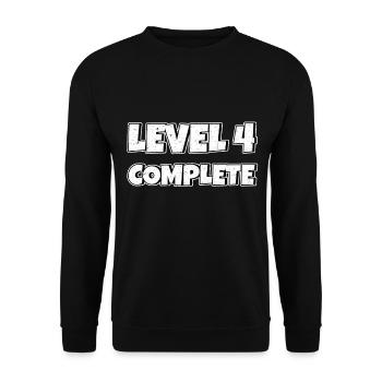 Level 4 Complete Birthday Gift 4 Years - Unisex Sweatshirt - black - Front - Alina (178cm) & Michal (187cm)