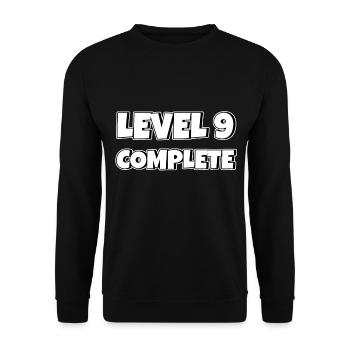 Level 9 Complete Birthday Gift 9 Years - Unisex Sweatshirt - black - Front - Alina (178cm) & Michal (187cm)