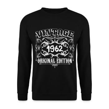 1962| Vintage Original Edition 1962 birthday - Unisex Sweatshirt - black - Front - Alina (178cm) & Michal (187cm)