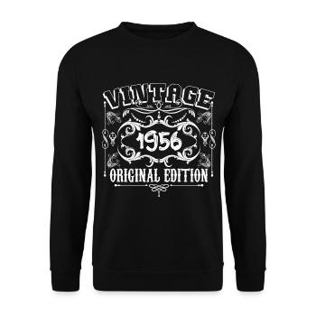 1956 | Vintage Original Edition 1956 birthday - Sweat-shirt Unisexe - noir - Devant - Alina (178cm) & Michal (187cm)