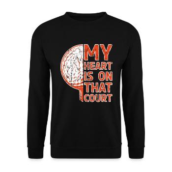 My heart is on that court Golf - Unisex Pullover - Schwarz - Vorne - Alina (178cm) & Michal (187cm)