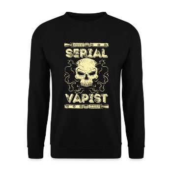 Vaping Serial Vapist E-zigarette - Unisex Pullover - Schwarz - Vorne - Alina (178cm) & Michal (187cm)