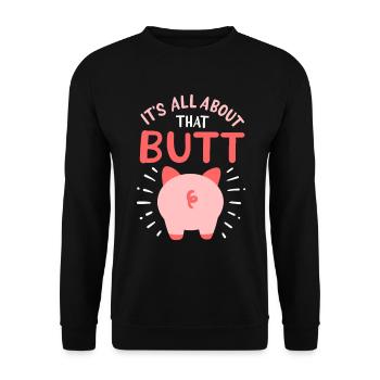 Pig farmer pig shows this butt - Unisex Sweatshirt - black - Front - Alina (178cm) & Michal (187cm)