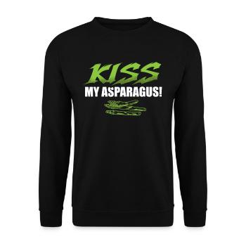 Küss Meinen Spargelliebhaber Vegetarisch Gemüse - Unisex Pullover - Schwarz - Vorne - Alina (178cm) & Michal (187cm)