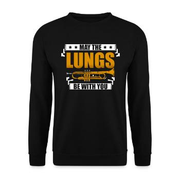 May the lungs be with you Trumpeter musician - Unisex Sweatshirt - black - Front - Alina (178cm) & Michal (187cm)