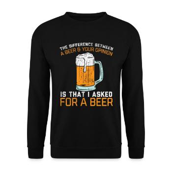 Bier, Das Lustigen Alkohol Trinkt - Unisex Pullover - Schwarz - Vorne - Alina (178cm) & Michal (187cm)