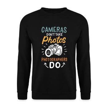 Cameras don't take photos Photographer Camera - Unisex Sweatshirt - black - Front - Alina (178cm) & Michal (187cm)