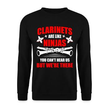 Klarinetten Sind Wie Ninjas Musiker-musical - Unisex Pullover - Schwarz - Vorne - Alina (178cm) & Michal (187cm)