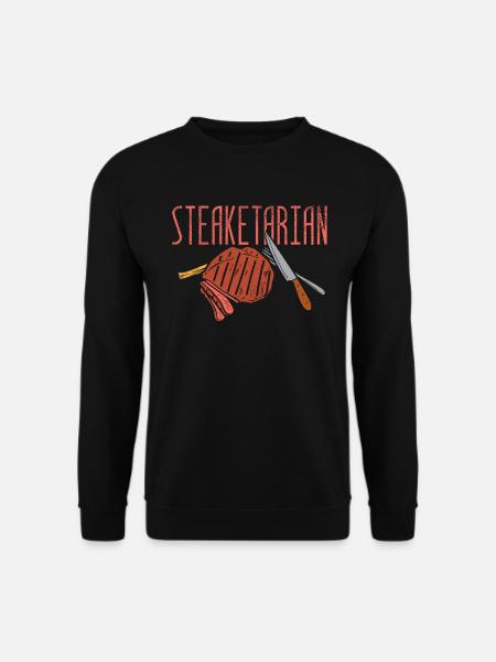 Rindersteak Bbq Steaketarischer Fleischesser - Unisex Pullover - Schwarz