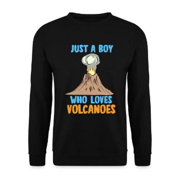 Boy who loves volcanoes Rockhounding geologist - Unisex Sweatshirt - black - Front - Alina (178cm) & Michal (187cm)