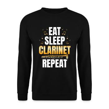 Eat Sleep Clarinet Repeat Clarinetist - Unisex Sweatshirt - black - Front - Alina (178cm) & Michal (187cm)