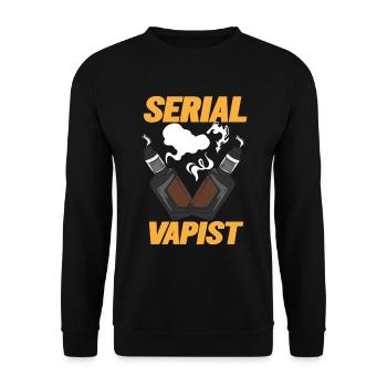 Vaping Serial Vapist E-zigarette - Unisex Pullover - Schwarz - Vorne - Alina (178cm) & Michal (187cm)