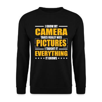 Caméraman Photographe de photographie d’image - Sweat-shirt Unisexe - noir - Devant - Alina (178cm) & Michal (187cm)