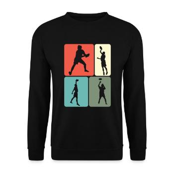 Retro Frisbee Ultimate Frisbee Player Disc Sports - Sweat-shirt Unisexe - noir - Devant - Alina (178cm) & Michal (187cm)