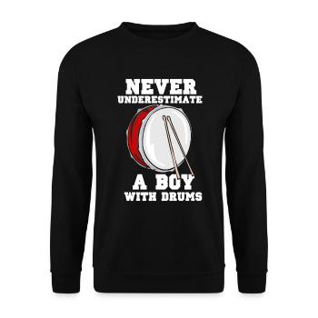 Never underestimate a boy with drums - Unisex Sweatshirt - black - Front - Alina (178cm) & Michal (187cm)