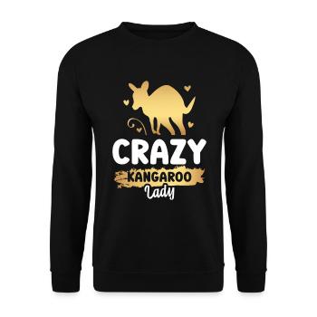 Crazy Kangaroo Lady Australia Wildlife Animal - Sweat-shirt Unisexe - noir - Devant - Alina (178cm) & Michal (187cm)