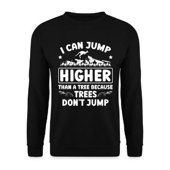 Je peux sauter plus haut qu’un - Sweat-shirt Unisexe - noir - Devant - Alina (178cm) & Michal (187cm)