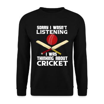 J’ai pensé au cricket - Sweat-shirt Unisexe - noir - Devant - Alina (178cm) & Michal (187cm)