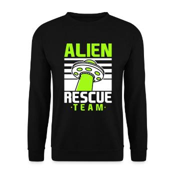 Außerirdisches Rettungsteam Ufo Space - Unisex Pullover - Schwarz - Vorne - Alina (178cm) & Michal (187cm)