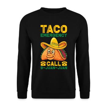 Tacos Taco Mexikanisch Fast Food Geschenk - Unisex Pullover - Schwarz - Vorne - Alina (178cm) & Michal (187cm)