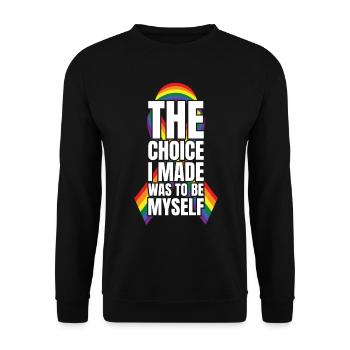 LGBT Human Human Rainbow Gift Idea - Unisex Sweatshirt - black - Front - Alina (178cm) & Michal (187cm)