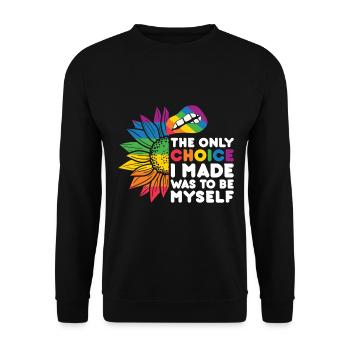 LGBT Human Human Rainbow Gift Idea - Unisex Sweatshirt - black - Front - Alina (178cm) & Michal (187cm)