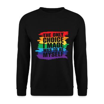 LGBT Human Human Rainbow Gift Idea - Unisex Sweatshirt - black - Front - Alina (178cm) & Michal (187cm)