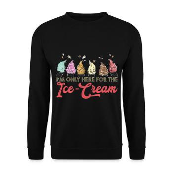 Eiscreme logo Sommer Softeis Geschenkidee - Unisex Pullover - Schwarz - Vorne - Alina (178cm) & Michal (187cm)