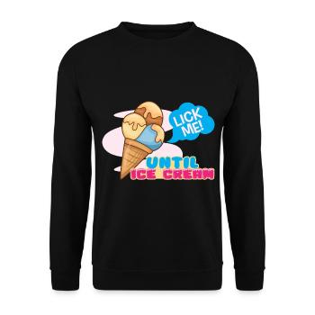 Eiscreme logo Sommer Softeis Geschenkidee - Unisex Pullover - Schwarz - Vorne - Alina (178cm) & Michal (187cm)