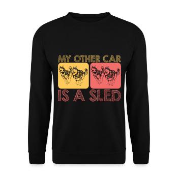 Sled Dog Racing Sled Dogs Gift - Unisex Sweatshirt - black - Front - Alina (178cm) & Michal (187cm)