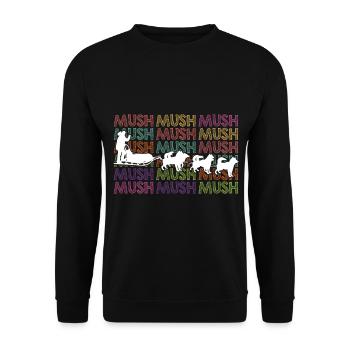 Sled Dog Racing Sled Dogs Gift - Unisex Sweatshirt - black - Front - Alina (178cm) & Michal (187cm)