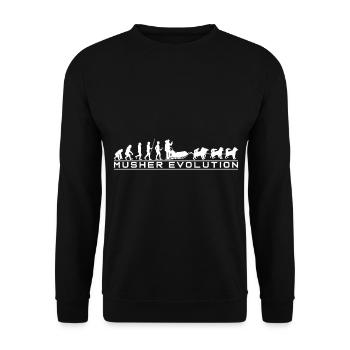 Sled Dog Racing Sled Dogs Gift - Unisex Sweatshirt - black - Front - Alina (178cm) & Michal (187cm)