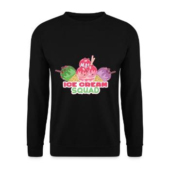 Eiscreme logo Sommer Softeis Geschenkidee - Unisex Pullover - Schwarz - Vorne - Alina (178cm) & Michal (187cm)