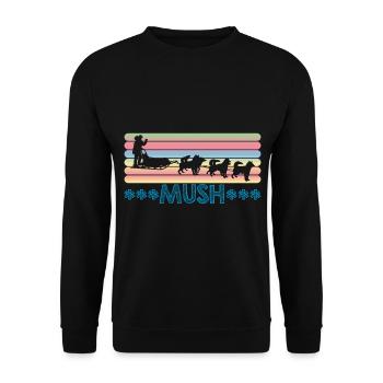 Sled Dog Racing Sled Dogs Gift - Unisex Sweatshirt - black - Front - Alina (178cm) & Michal (187cm)