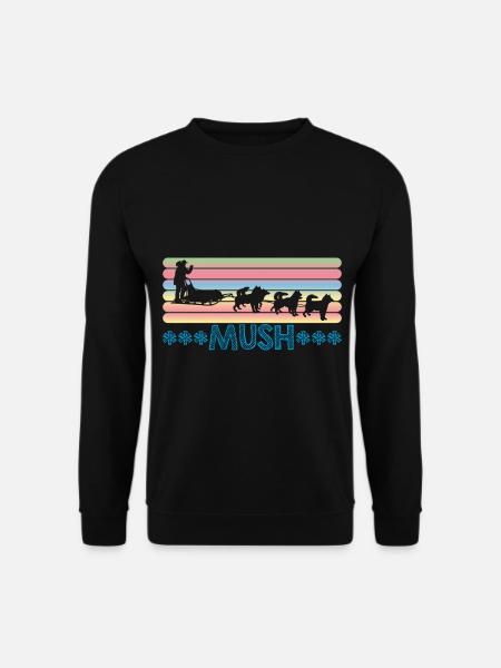 Schlittenhunderennen Schlittenhunde Geschenk - Unisex Pullover - Schwarz