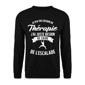 Escalade Femme Homme Escaladeur Grimpeur Cadeau - Sweat-shirt Unisexe - noir - Devant - Alina (178cm) & Michal (187cm)