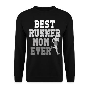 Coureur de course à pied Demi-marathon Maman - Sweat-shirt Unisexe - noir - Devant - Alina (178cm) & Michal (187cm)