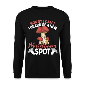 Mushroom Collecting new Mushroom Spot Shroom - Unisex Sweatshirt - black - Front - Alina (178cm) & Michal (187cm)