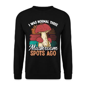 Shroom I was normal three Mushroom Collecting Spot - Unisex Pullover - Schwarz - Vorne - Alina (178cm) & Michal (187cm)