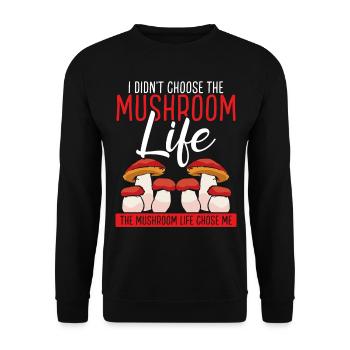 Shroom Mushroom Life chose me Mushroom Collecting - Unisex Sweatshirt - black - Front - Alina (178cm) & Michal (187cm)