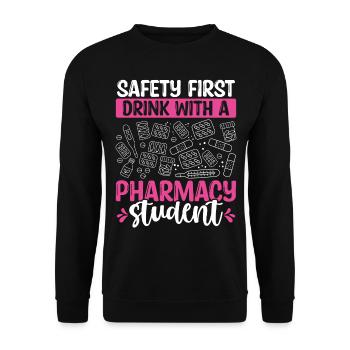 Pharmacy School Graduation Future Pharmacist - Unisex Sweatshirt - black - Front - Alina (178cm) & Michal (187cm)