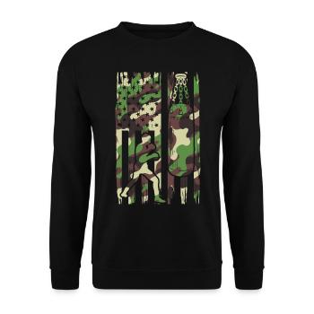 Drapeau de camouflage de boxe - Combat de boxe d’arts martiaux - Sweat-shirt Unisexe - noir - Devant - Alina (178cm) & Michal (187cm)